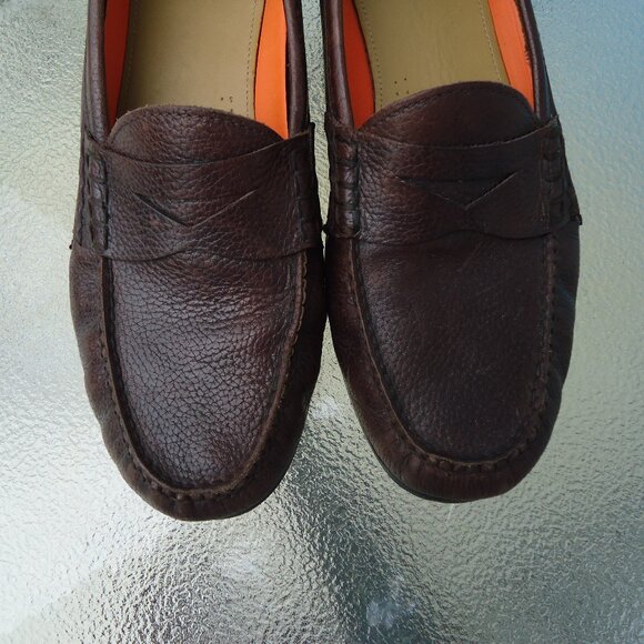 Cole Haan Mens size 11 GrandOS Leather Pinch Penny Loafer Shoes Brown Excellent - Picture 4 of 11